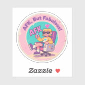 AFK, maar Fabulous – Grappige Gaming Nostalgie Kun Sticker (Vel)