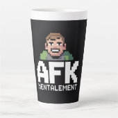 AFK Mentale Chibi Gamer Pixel Art Latte Mok (Voorkant)