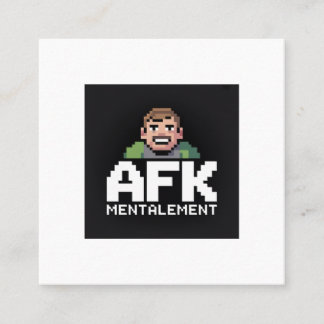 AFK Mentale Chibi Gamer Pixel Art Vierkante Visitekaartje