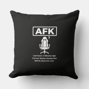 AFK Snacks Run Grappige gamer citaat ontwerp Kussen