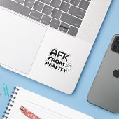 AFK vanuit de realiteit leuke citaten Sticker (Laptop met iPhone)
