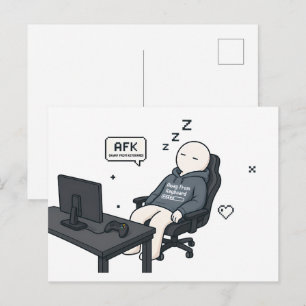 AFK Weg van toetsenbord Grappige Gamer Meme Briefkaart