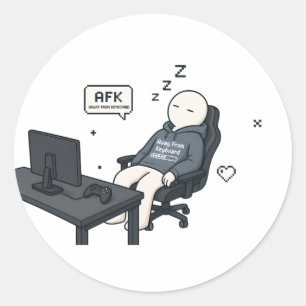 AFK Weg van Toetsenbord Grappige Gamer Meme Ronde Sticker