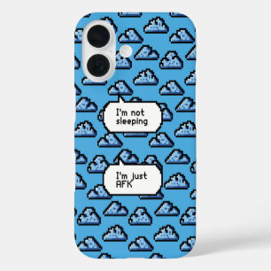 AFK-wolken – Retro Pixel-telefoon iPhone 16 Hoesje