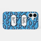 AFK-wolken – Retro Pixel-telefoon iPhone 16 Hoesje (Achterkant horizontaal)