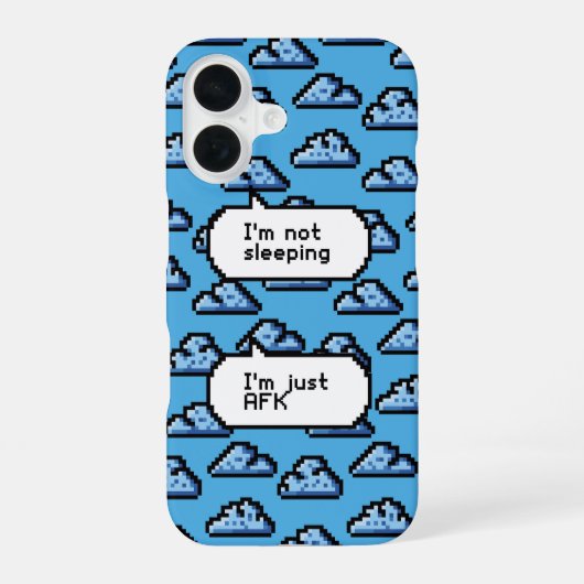AFK-wolken – Retro Pixel-telefoon iPhone 16 Hoesje (Achterkant)