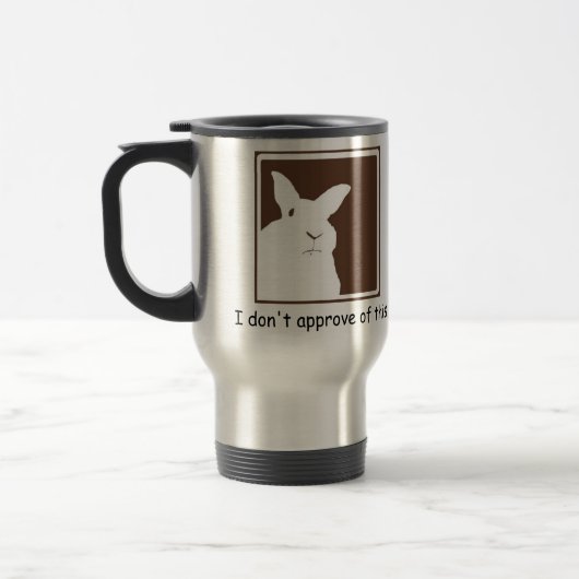 Afkeurende Rabbits Travel Mug Reisbeker (Links)
