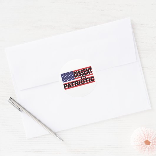 Afkeuring is patriottisch ronde sticker (Envelop)
