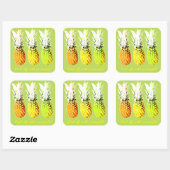 Afkoelen met ananas vierkante sticker (Vel)