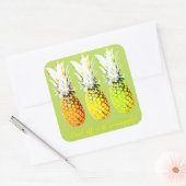 Afkoelen met ananas vierkante sticker (Envelop)