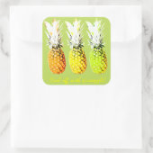 Afkoelen met ananas vierkante sticker (Tas)