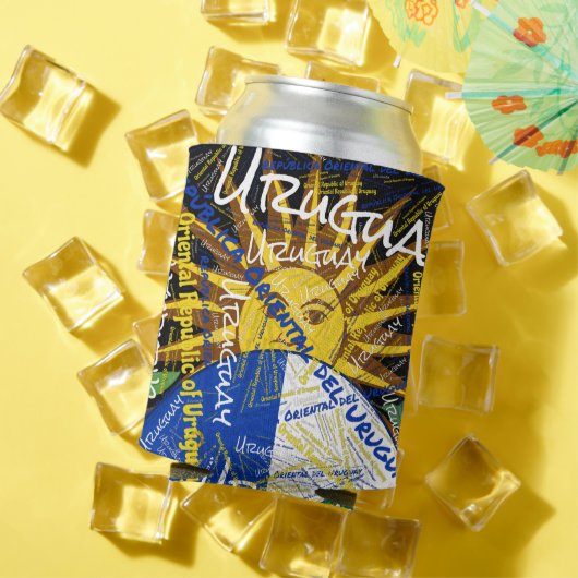 "Afkoelen met Uruguay!" patriottisch Blikjeskoeler (Insitu Zomer)