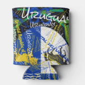 "Afkoelen met Uruguay!" patriottisch Blikjeskoeler (Achterkant)