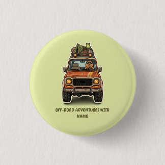 Afkoelen Off-Road Capybara Camping Op Maat  Ronde Button 3,2 Cm