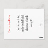 Afkomst naar Hades Prayer Card Briefkaart (Achterkant)