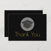 Afkorting op zwart dank bedankkaart (Voorkant / Achterkant)