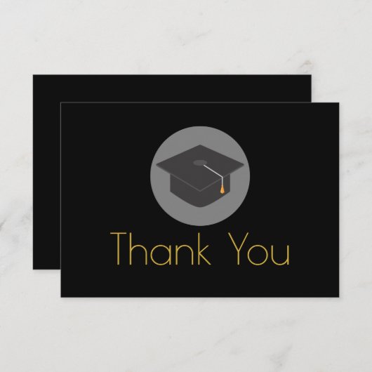 Afkorting op zwart dank bedankkaart (Voorkant / Achterkant)