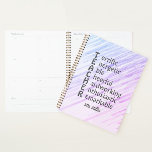 Afkorting voor leraren Naam Paarse Abstracte plann Planner (Display)