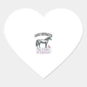 Afleidbaar door honden en paarden shirt ontwerp_ hart sticker