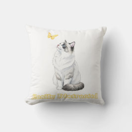 Afleidbaar Ontwerp met Mooie Kat & Vlinder Kussen