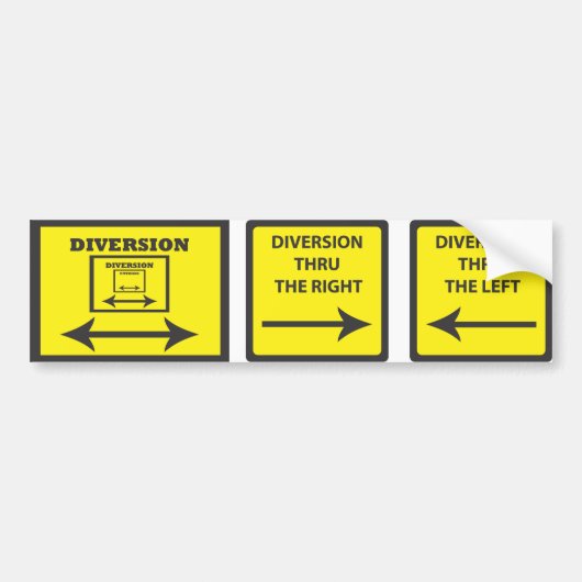 AFLEIDINGSTEKENS BUMPERSTICKER (Voorkant)