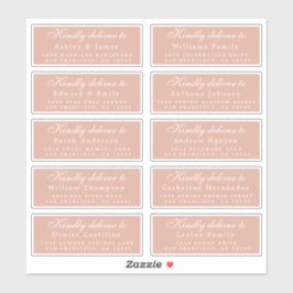 Afleveren aan Script Gastadres Stof Roze Labels