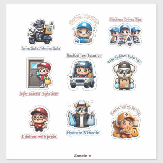 Aflevering Driver Affirmaties Sticker Pack (9) (Vel)