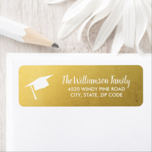 Aflooplampvoet Elegant Chic Gold Custom Address Etiket