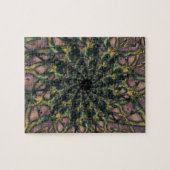 Aflopend | Roze en gele fractale kunst Legpuzzel (Horizontaal)