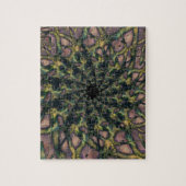 Aflopend | Roze en gele fractale kunst Legpuzzel (Verticaal)