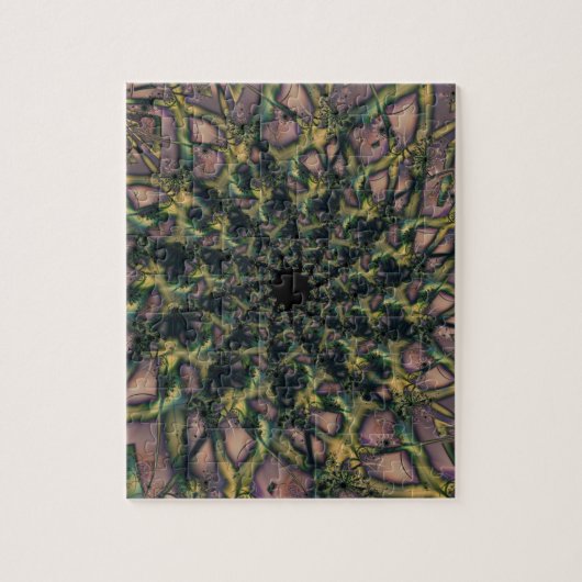 Aflopend | Roze en gele fractale kunst Legpuzzel (Verticaal)