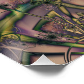 Aflopend | Roze en gele fractale kunst Perfect Poster (Hoek)