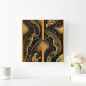 Aflopende en aflopende trektekeningen van Hokusai Vierkante Klok (Huis)