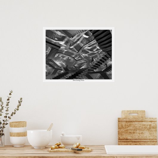 Aflopende paden poster (Keuken)