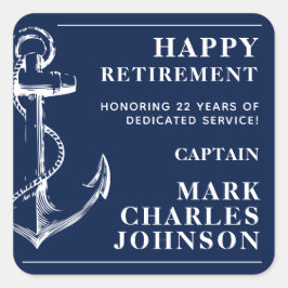 Aflossing Anchor Navy Vierkante Sticker