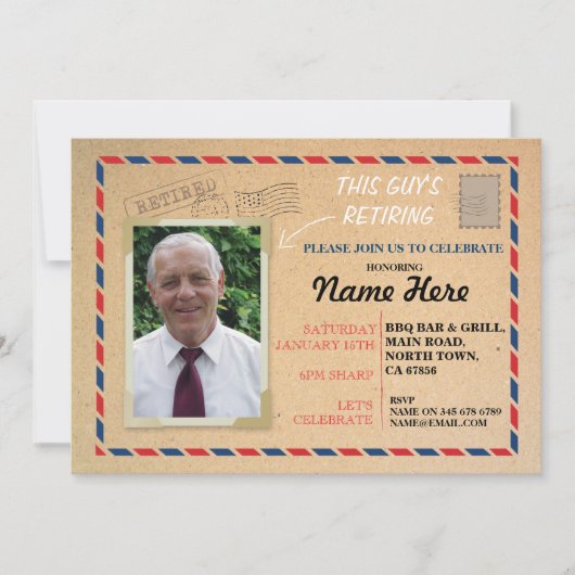 Aflossing Foto postkaart in ruste Uitnodiging (Voorkant)