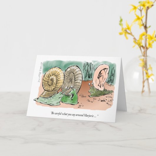 Afluisteren Snail verjaardagskaart Kaart (Gele Bloem)