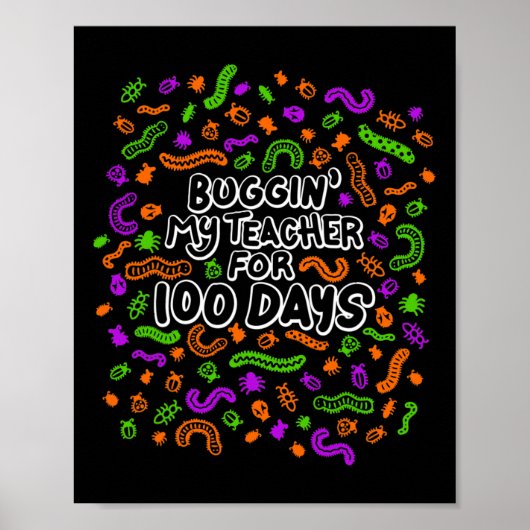 Afluisteren van mijn leraar voor 100 dagen schools poster (Voorkant)