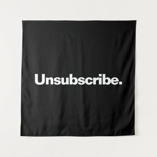 Afmelden één woord witte tekst minimalisme grappig wandkleed (Voorkant)