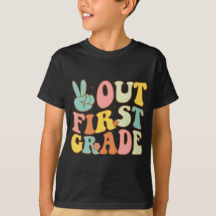 Afmelden Eerste Grade Groovy Laatste Dagen School  T-shirt