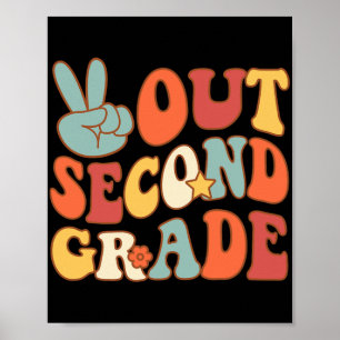 Afmelden tweedeklas Groovy 2nd Last Days School Poster