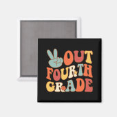 Afmelden Vierde Grade Groovy Laatste Dag School 4e Magneet (Voorkant / Achterkant)