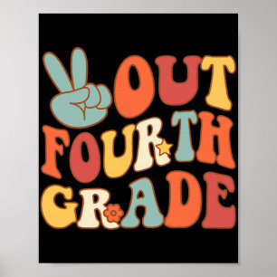 Afmelden Vierde Grade Groovy Laatste Dag School 4e Poster
