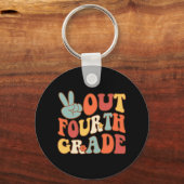 Afmelden Vierde Grade Groovy Laatste Dag School 4e Sleutelhanger (Voorkant)