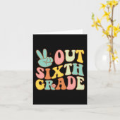 Afmelden Zesde Grade Groovy Laatste Dag School 6e  Kaart (Gele Bloem)