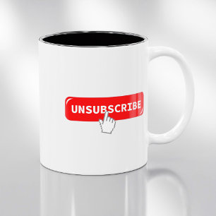 Afmeldknop - Grappige koffiemok Tweekleurige Koffiemok