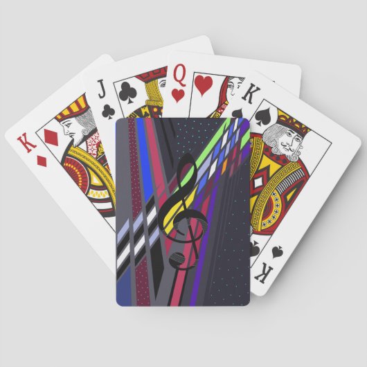 Afmetingen in muziek pokerkaarten (Achterkant)