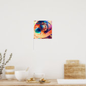 Afmetingen Onderliggend kind - Kleurrijke Vrouwen  Poster (Keuken)