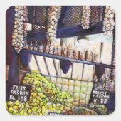 Afmetingen van Curiosity Vierkante Sticker (Voorkant)