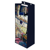 Afmetingen van Curiosity Wijn Cadeautas (Achterkant Gekanteld)